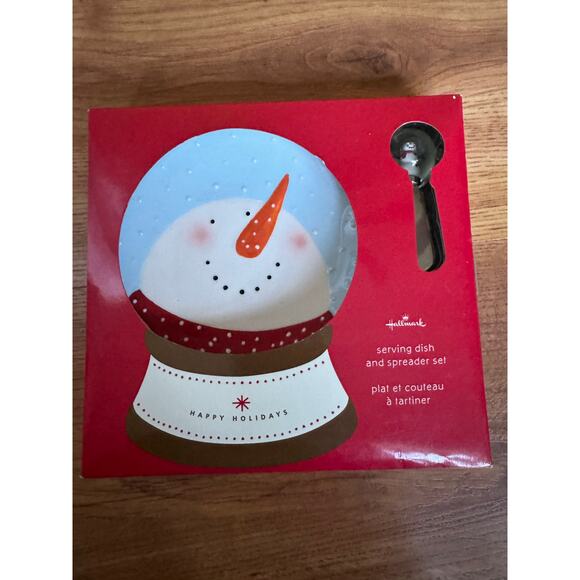 Hallmark Snowman Serving Dish and Spreader Set - Picture 1 of 5